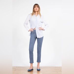 Women’s Crosby Pull-On Cropped Navy Space-Dyed Blue Pants Size Small